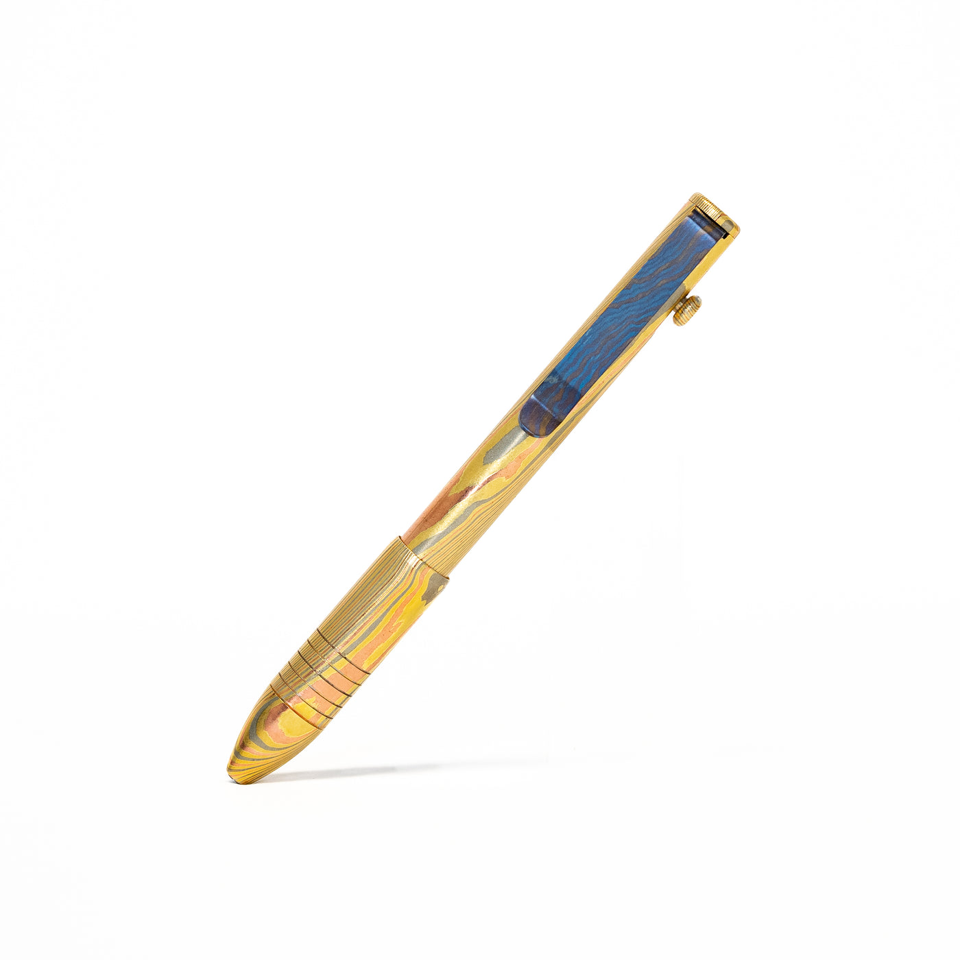 Bolt Action Pen - Full Brass Damascus