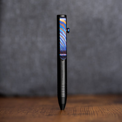 Titanium Damascus Pen Clip