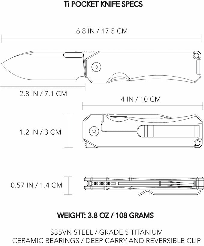 Ti Pocket Knife - Preminum Titanium Knife – Big Idea Design LLC