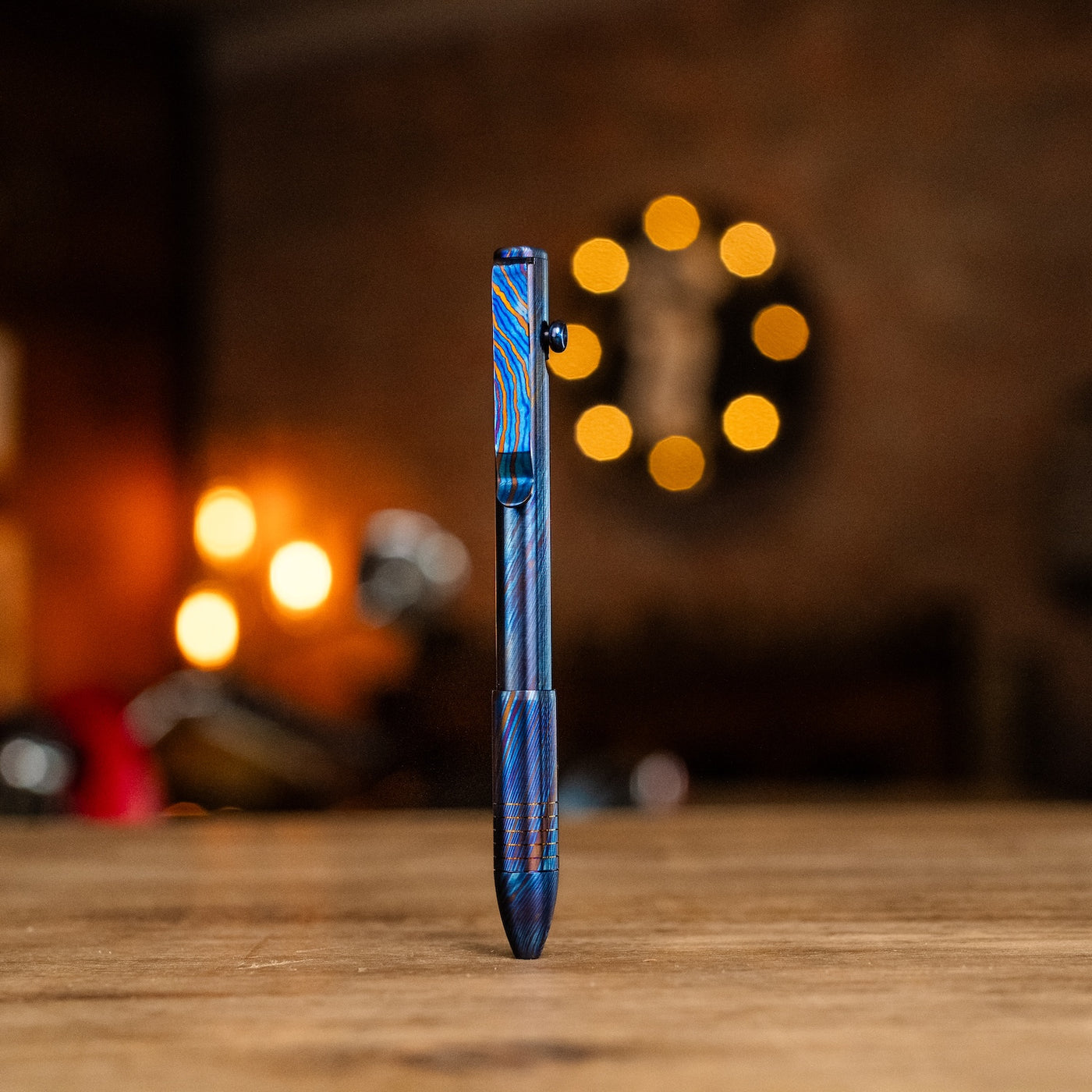 Bolt Action Pen - Full Titanium Damascus