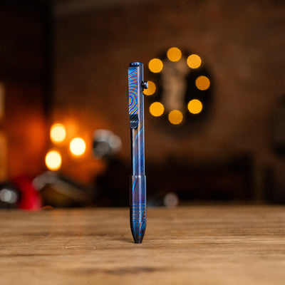 Bolt Action Pen - Full Titanium Damascus