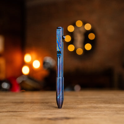 Bolt Action Pen - Full Titanium Damascus