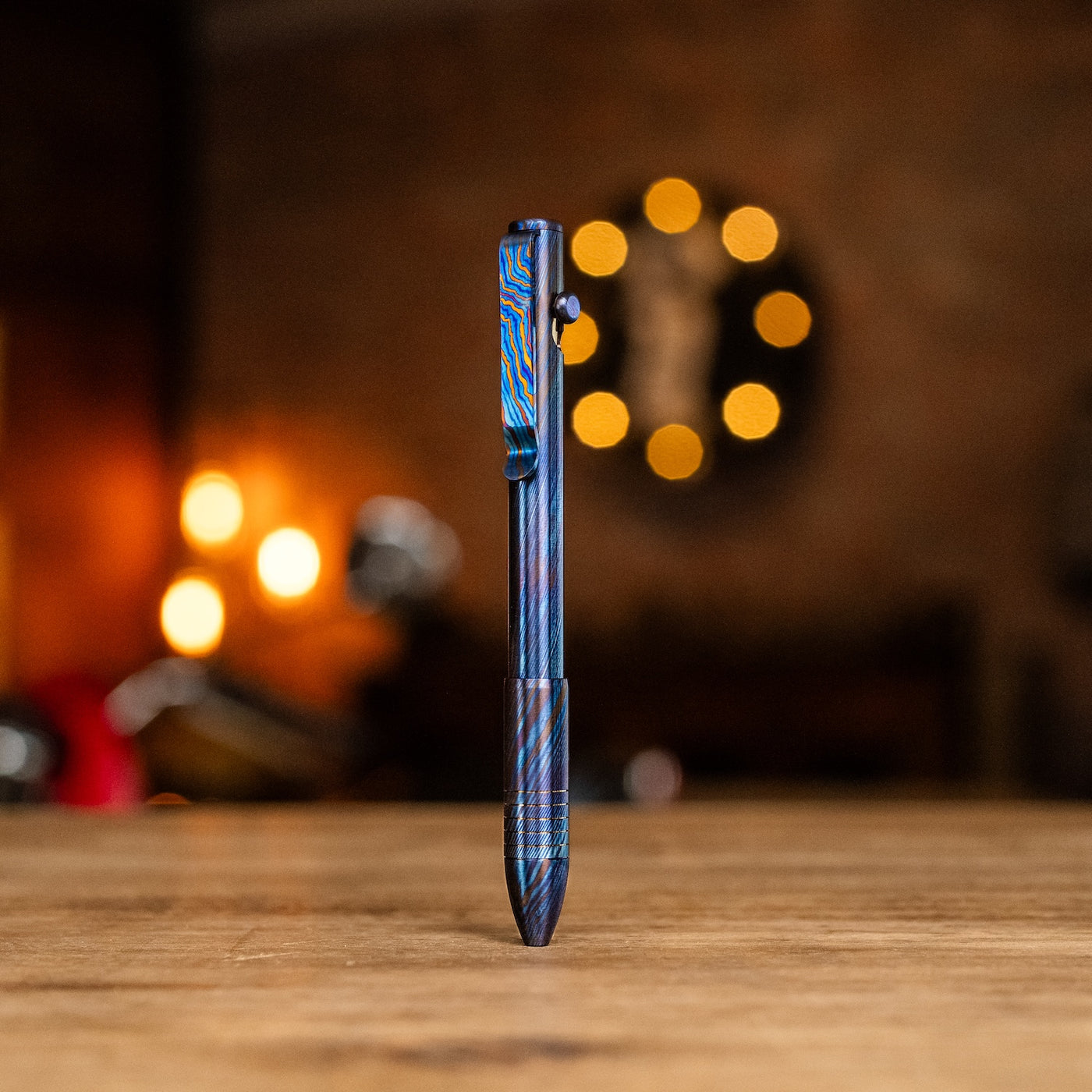 Bolt Action Pen - Full Titanium Damascus