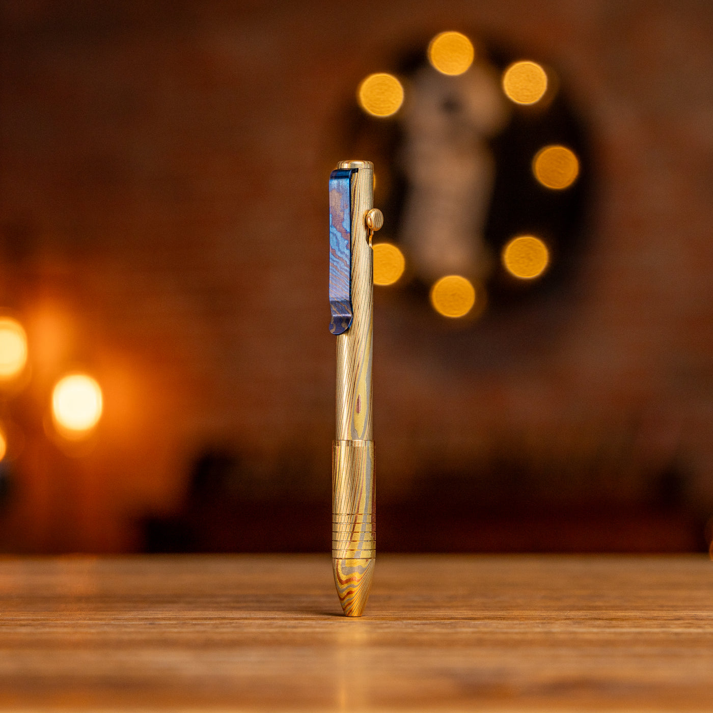 Bolt Action Pen - Full Brass Damascus