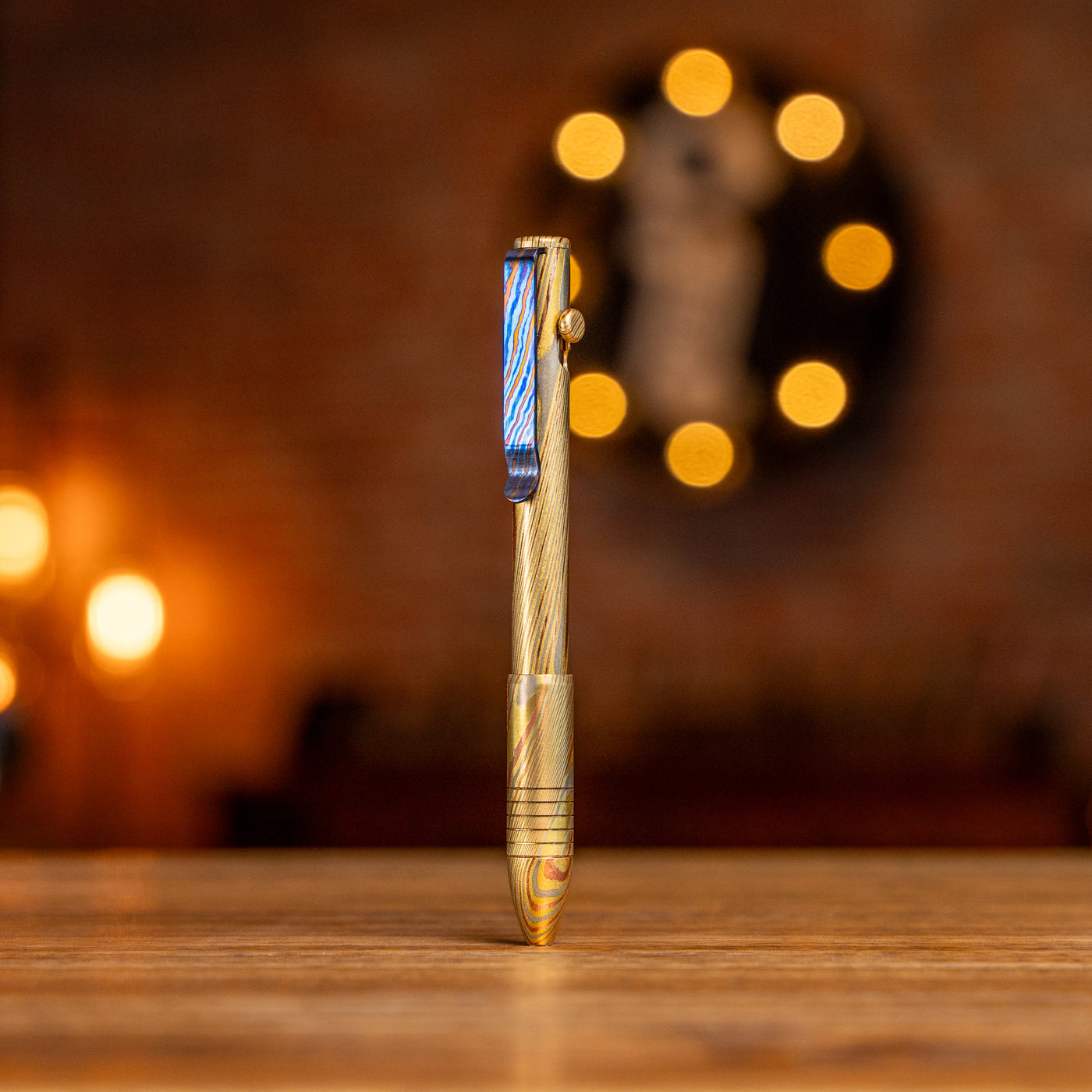 Bolt Action Pen - Full Brass Damascus