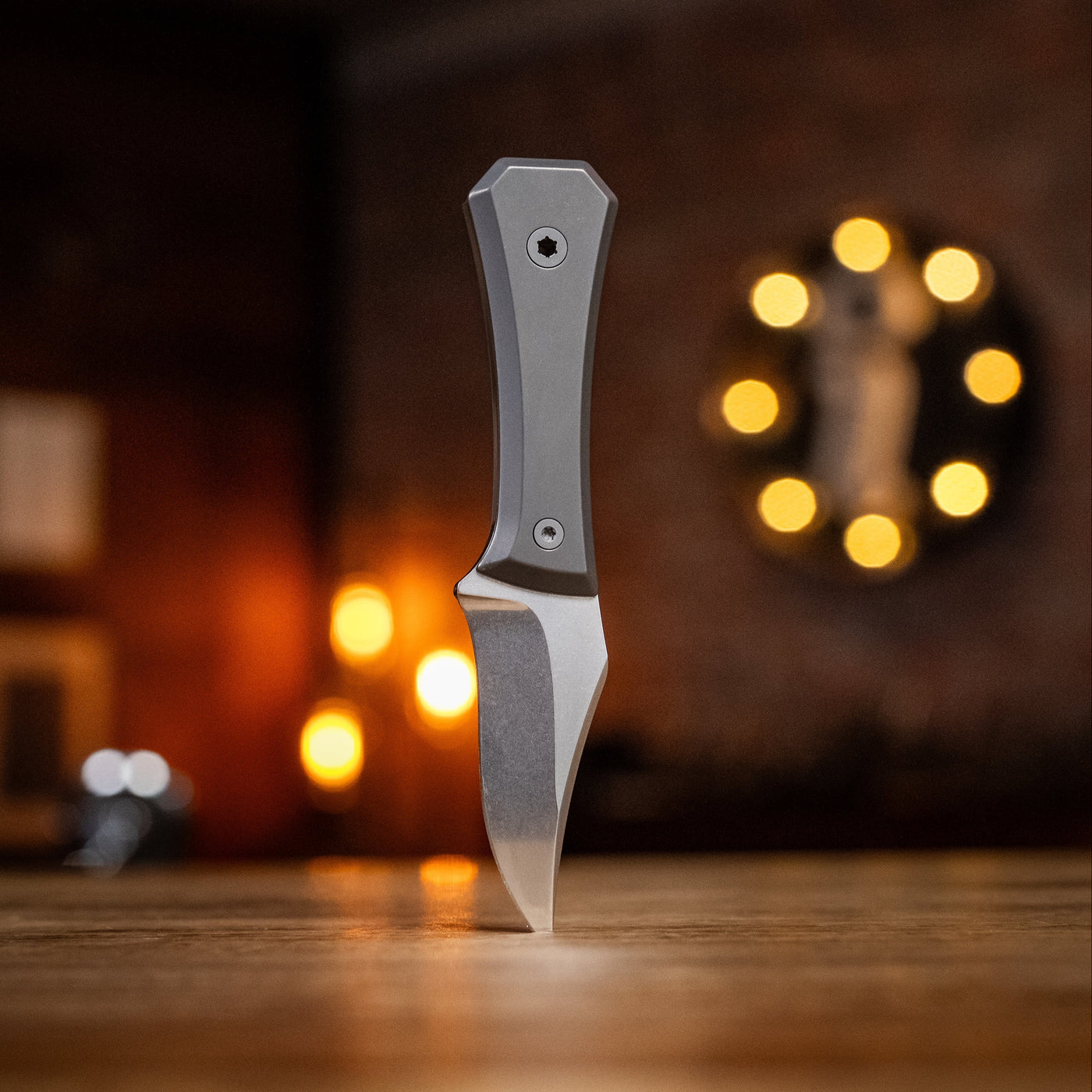 AUX MFG Ti Pocket Bowie Fixed Blade