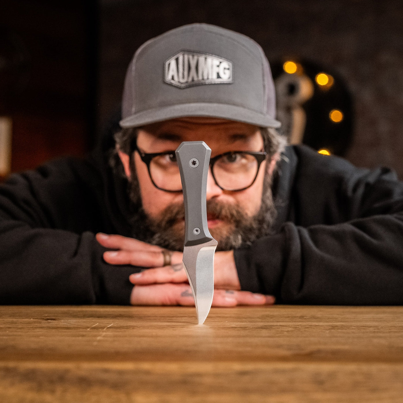 AUX MFG Ti Pocket Bowie Fixed Blade