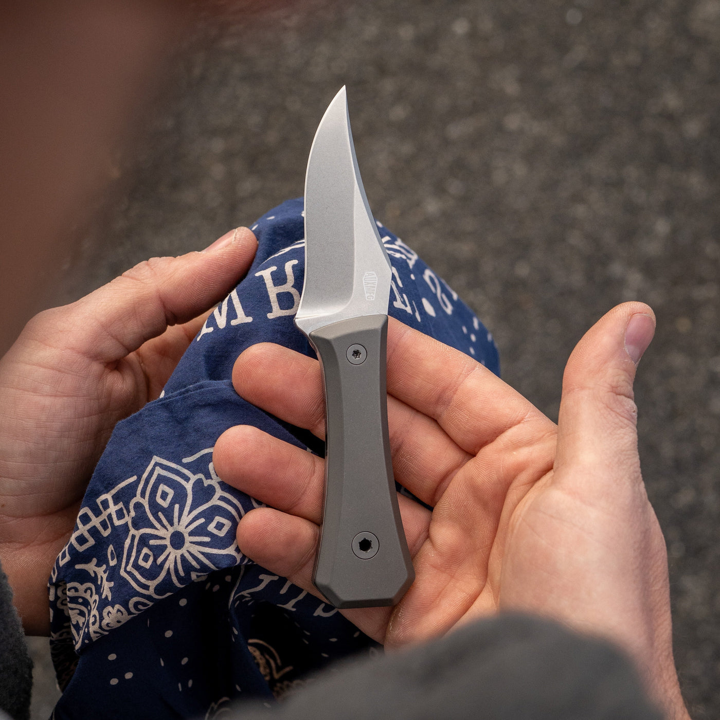 AUX MFG Ti Pocket Bowie Fixed Blade