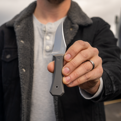 AUX MFG Ti Pocket Bowie Fixed Blade