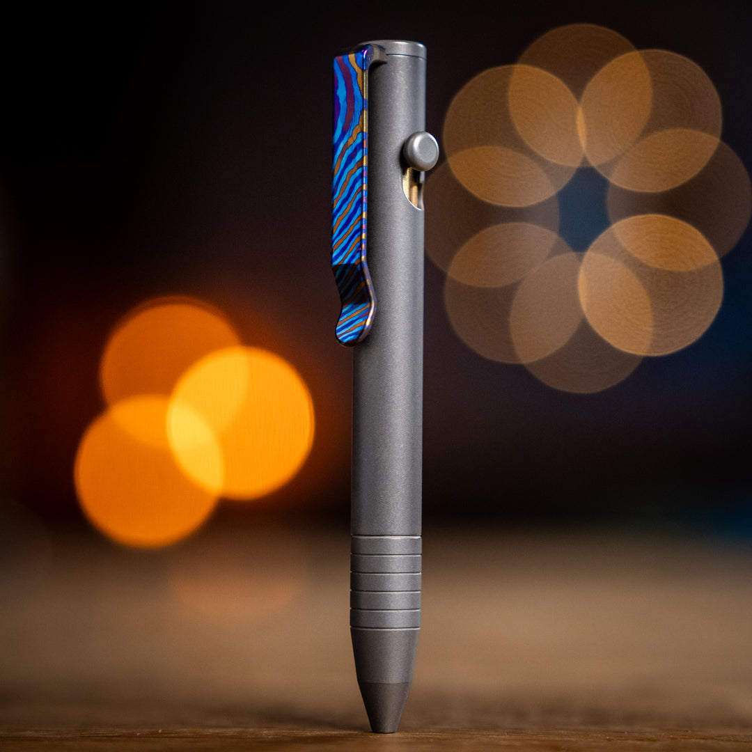 Titanium Damascus CNC Milled Pocket Clip – CNC milled EDC
