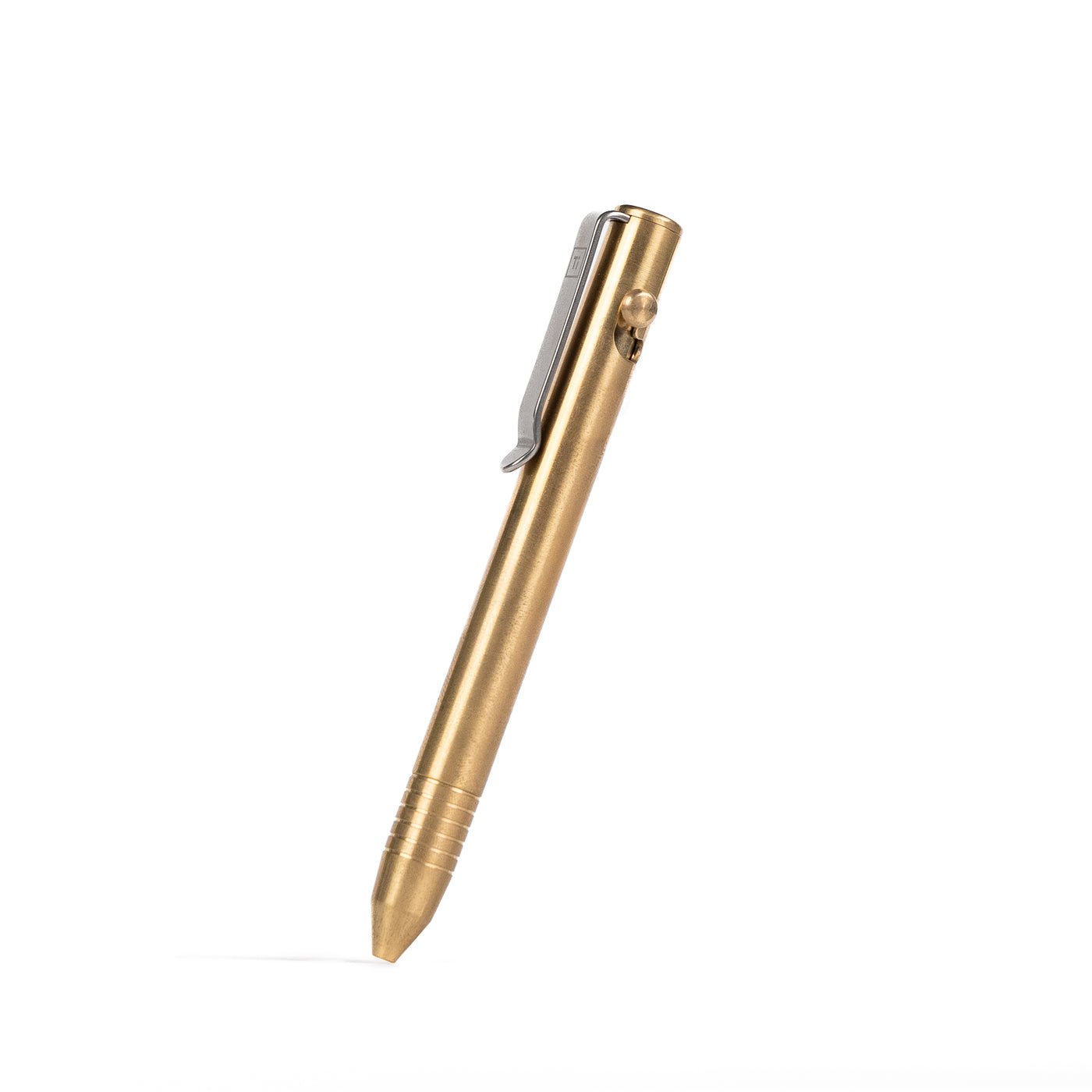 Big Idea Design LLC brass EDC bolt action pen with metal clip and sleek design