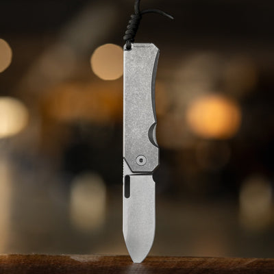 Big Idea Design LLC sleek titanium pocket knife with stonewashed finish and compact blade