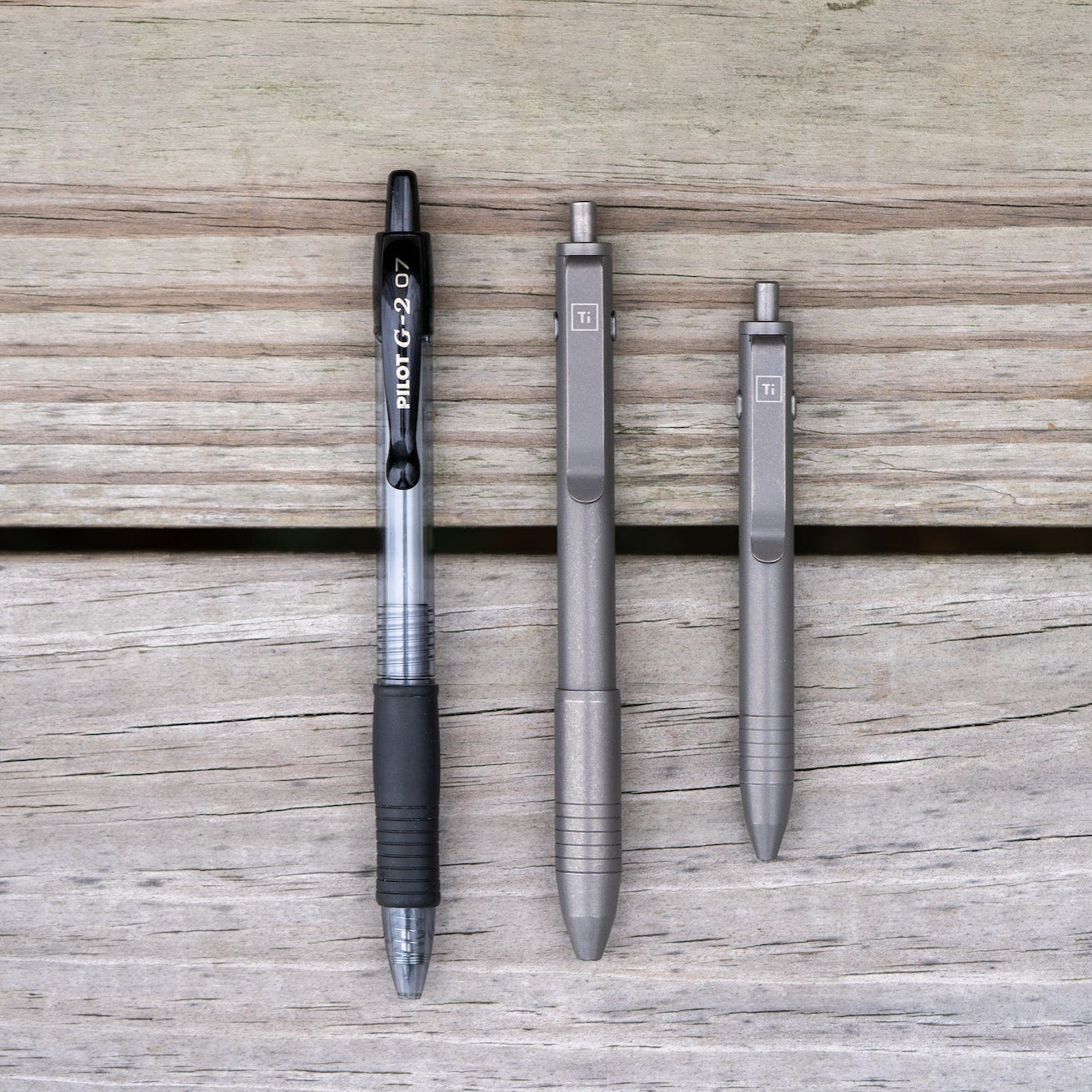 Big Idea Design Dual Side Click Pen (Titanium Stonewashed)