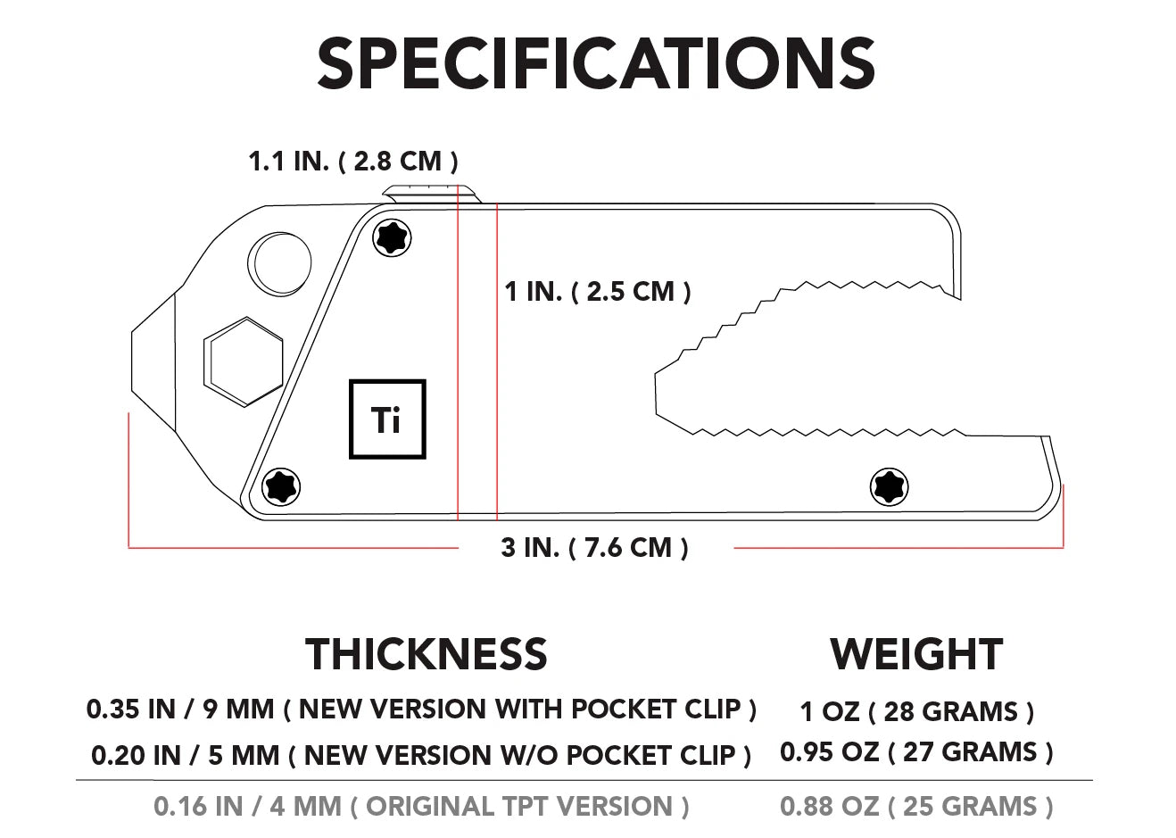 TPT Slide : Titanium Pocket Tool