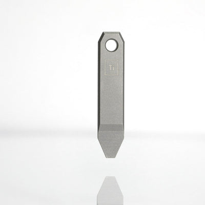 Mini Titanium Pry Bar EDC tool by BIG IDEA DESIGN LLC with compact and durable metal design