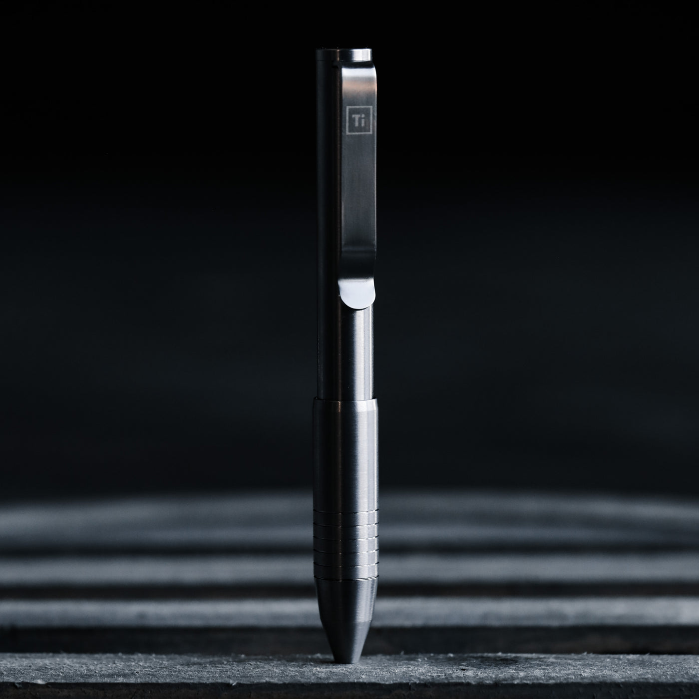 BIG IDEA DESIGN LLC titanium pocket Pens with matte metal finish clip and ridged grip for EDC