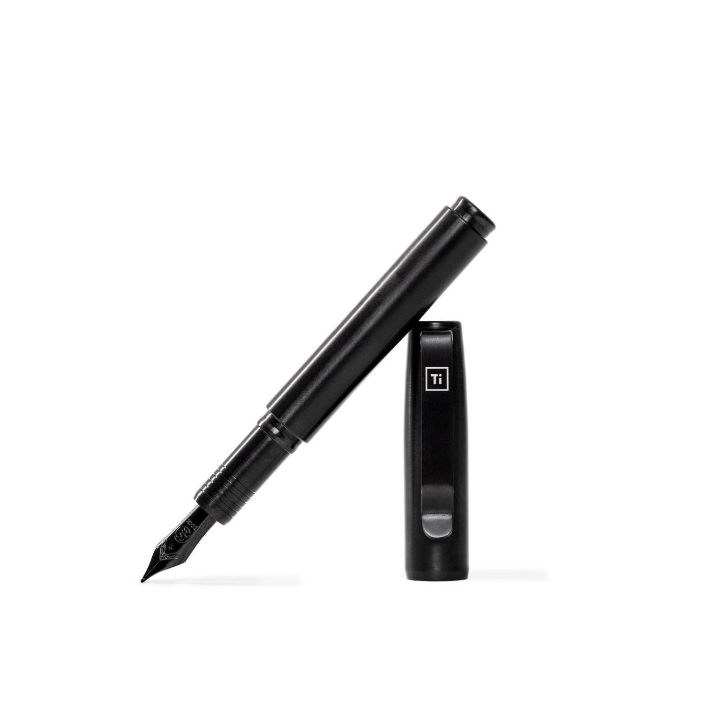 Black fountain pen for EDC enthusiasts by Big Idea Design LLC with sleek titanium clip and cap