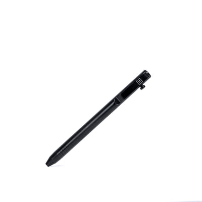 Big Idea Design LLC sleek black titanium bolt action pen with smooth finish and pocket clip