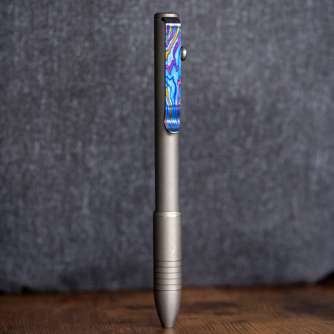 Titanium Damascus Pen Clip - Big Idea Design LLC