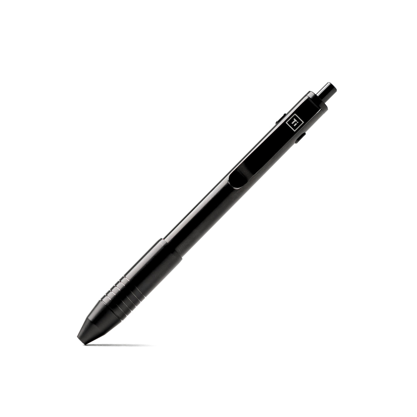 Big Idea Design LLC sleek black titanium EDC pen with click mechanism and pocket clip