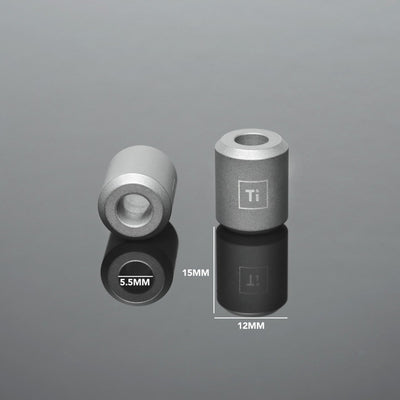 BIG IDEA DESIGN LLC titanium lanyard bead with detailed dimensions and titanium material finish